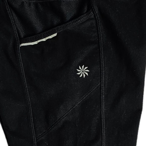 Athleta Dobby Be Free Black Knicker Crop Workout Leggings Size Small - Picture 6 of 9